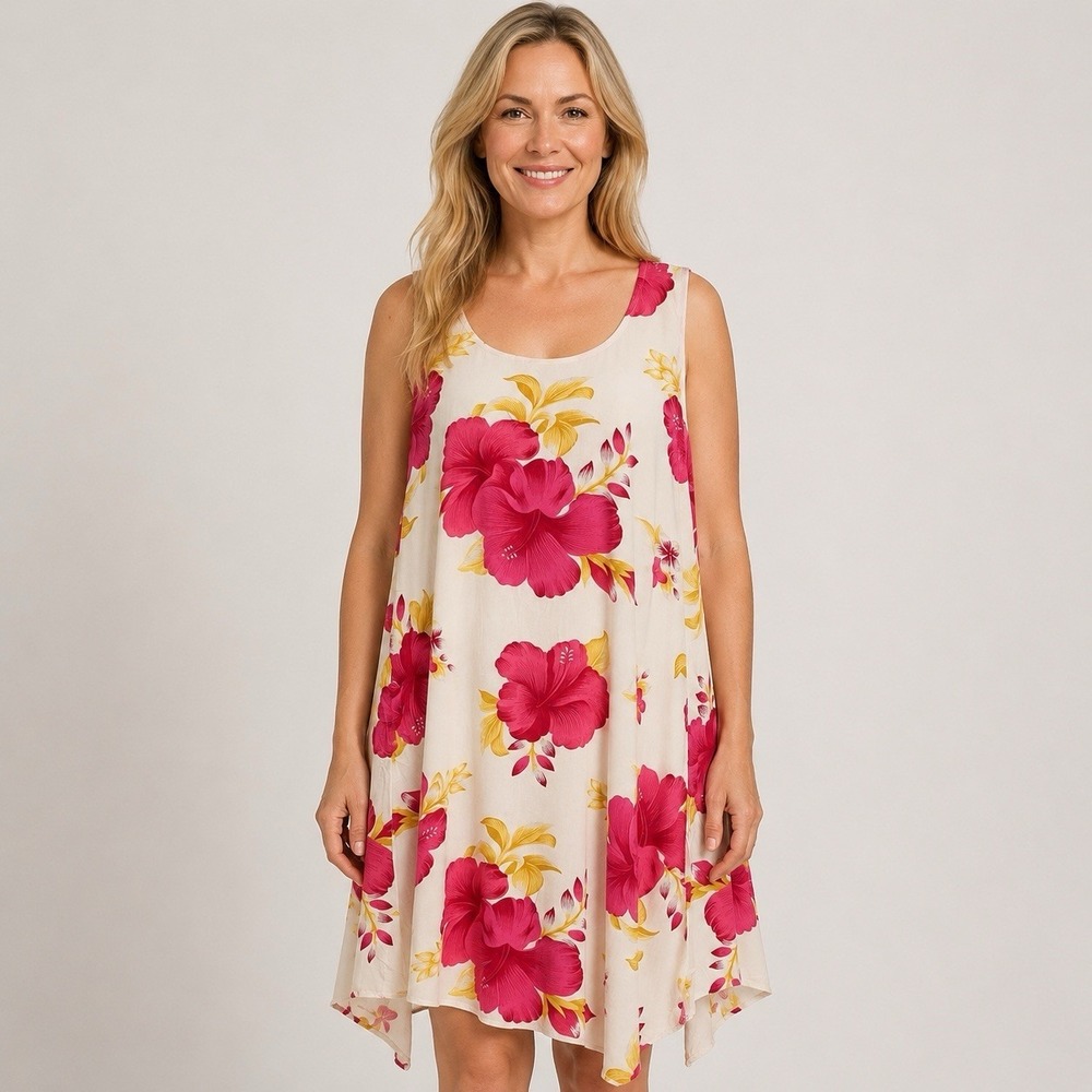 Hawaii Station Dress Hawaii Floral Muumuu Hibiscus Tropical Vintage Plus Size